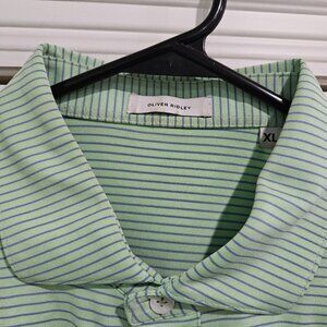 Oliver Ridley Performance Golf Polo XL – Green Striped | Premium Athletic Wear